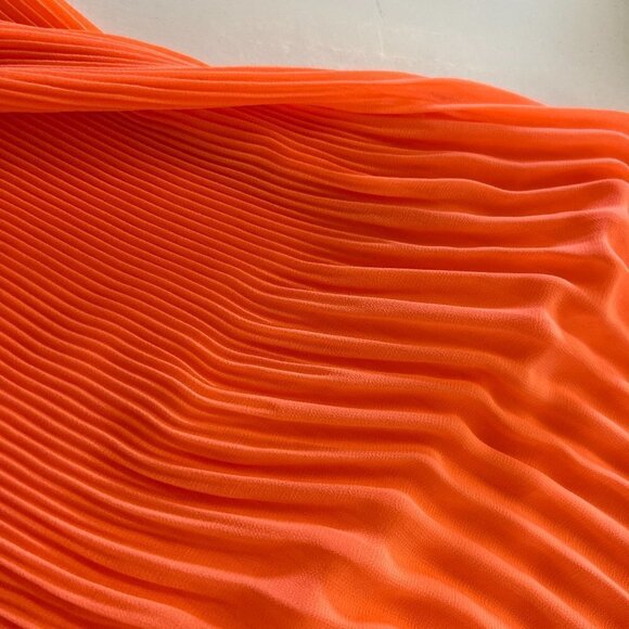 Ted Baker Dantea Orange Pleated Plisse Pleated Collar Sleeveless Blouse Sz 1 US4 - Picture 10 of 15